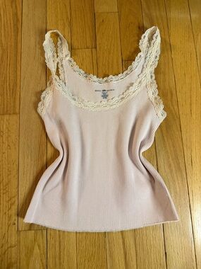 Brandy Melville Pink Lace Tank Top